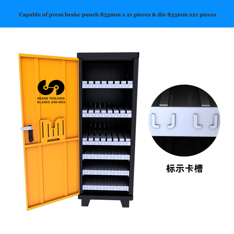 Press Brake Tooling storage for punch and dies in 6 stainless shelves